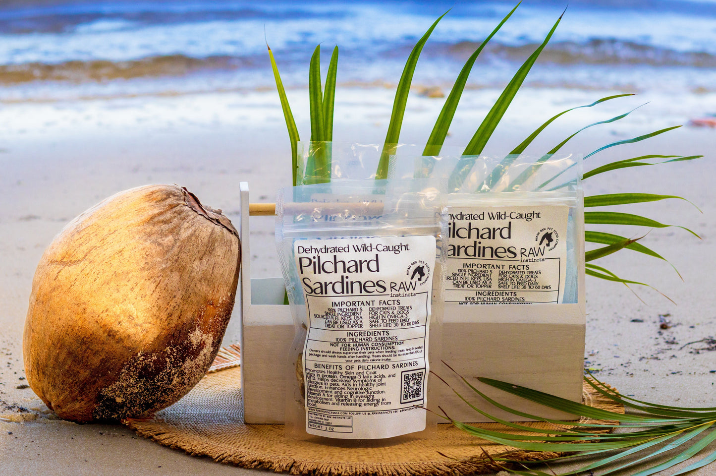 Dehydrated Wild Caught Pilchard Sardines for Cats & Dogs — 100% Single Ingredient | Raw Instincts Florida | 2 oz