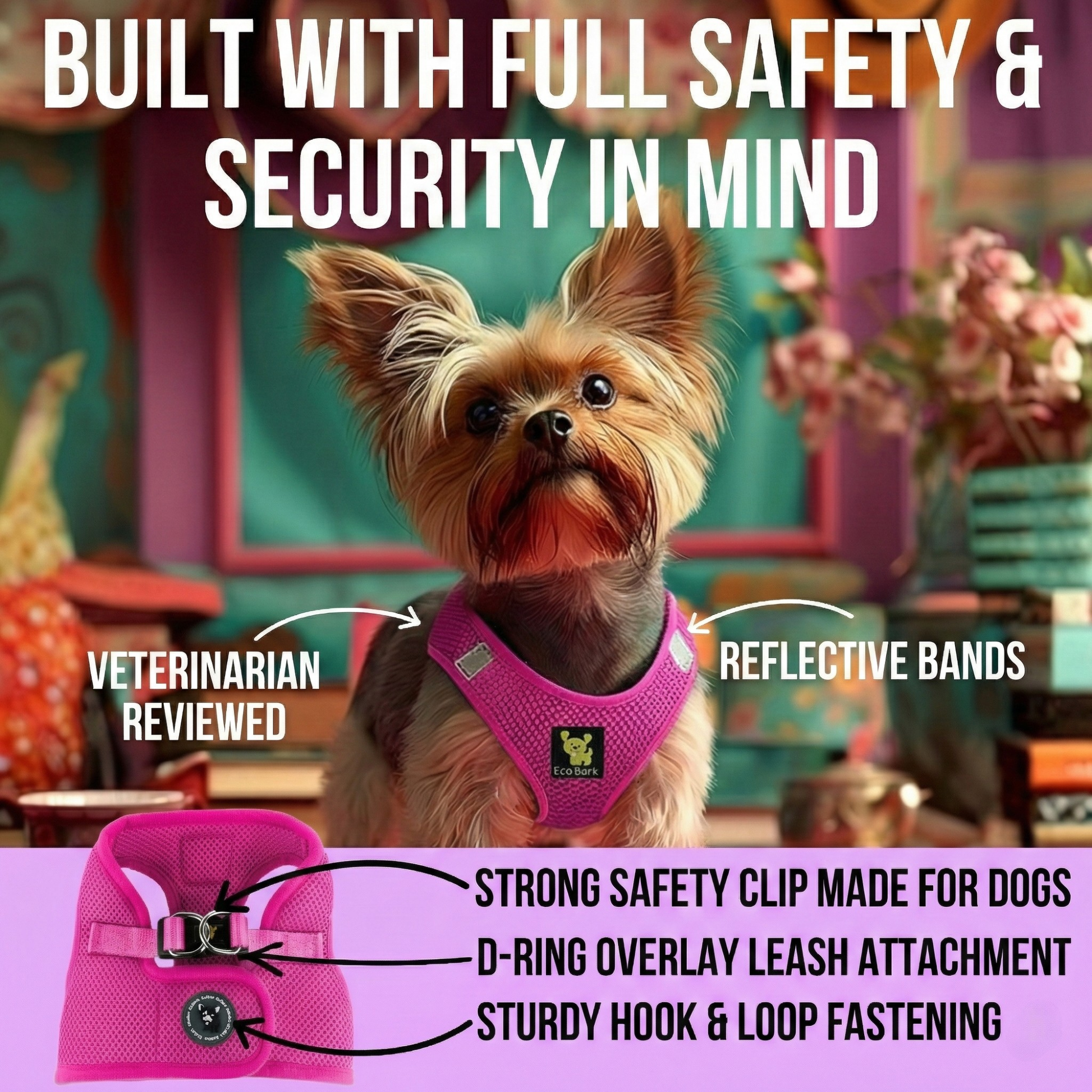 Dog Harness EcoBark Step In Harness XXXS to Small Breeds- - gallery product image for dog harness