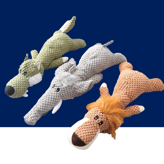 Plush Cartoon Dog Toy – Squeaky Chew Toy for Small Dogs, Teeth