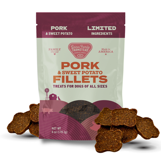 Pork And Sweet Potato Fillets Dog Treats 6 Oz USA ✅