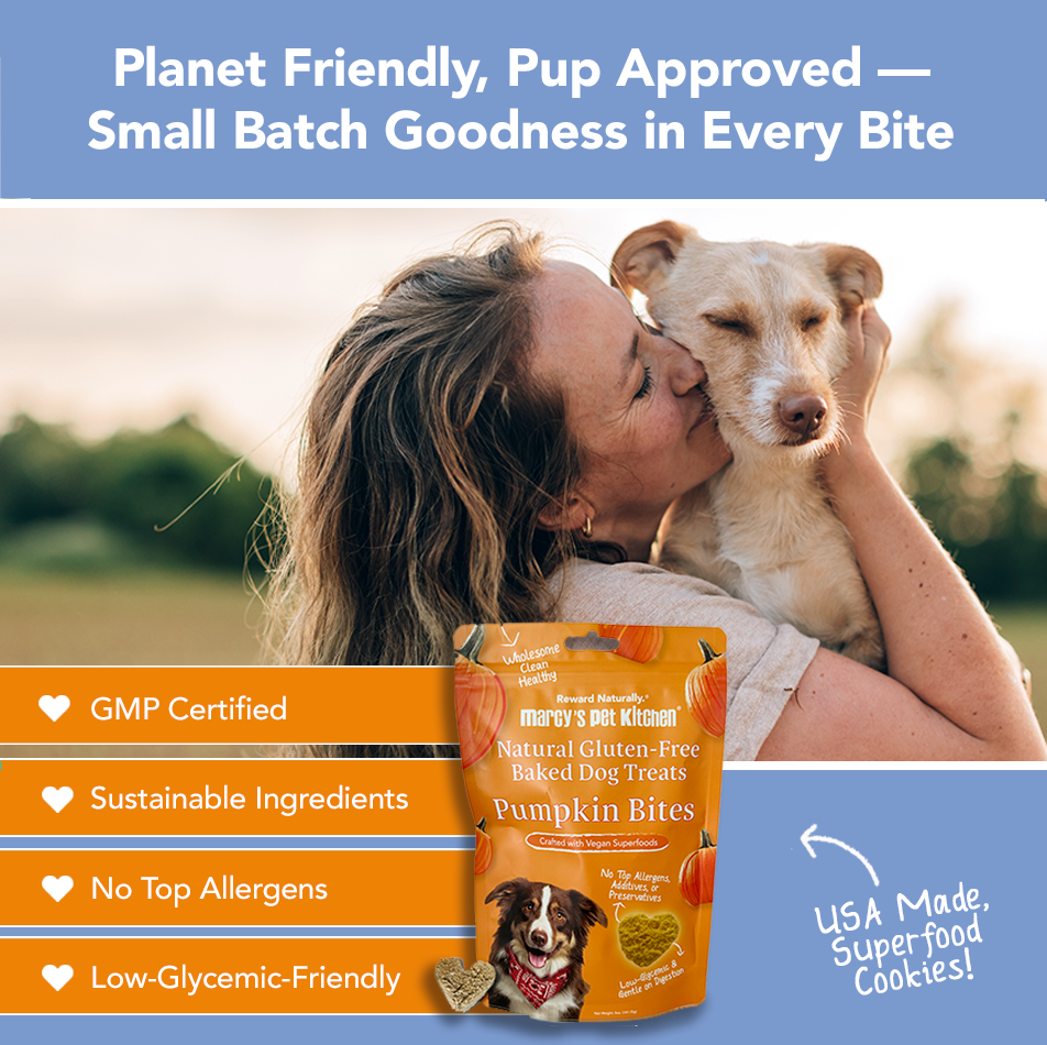 Marcy's Pet Kitchen- All Natural, Vegan Pumpkin Biscuit Dog Treats - Homemade-Vet Approved- Vegan, Gluten Free, Human Grade Ingredients, Made in The USA, Healthy Pumpkin Dog Treats - Purrfect Pet Kingdom
