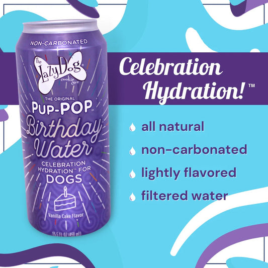 Lazy Dog Pup Pop Birthday Water (15.5oz) - dog drink - The Family Pet