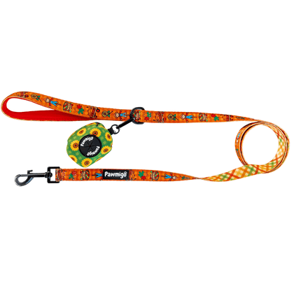 Pupkin Patch Festive Dog Leash and Poop Bag Holder Set Fall