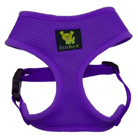 EcoBark Purple Dog Harness - Over-the-Head Soft Mesh Dog
