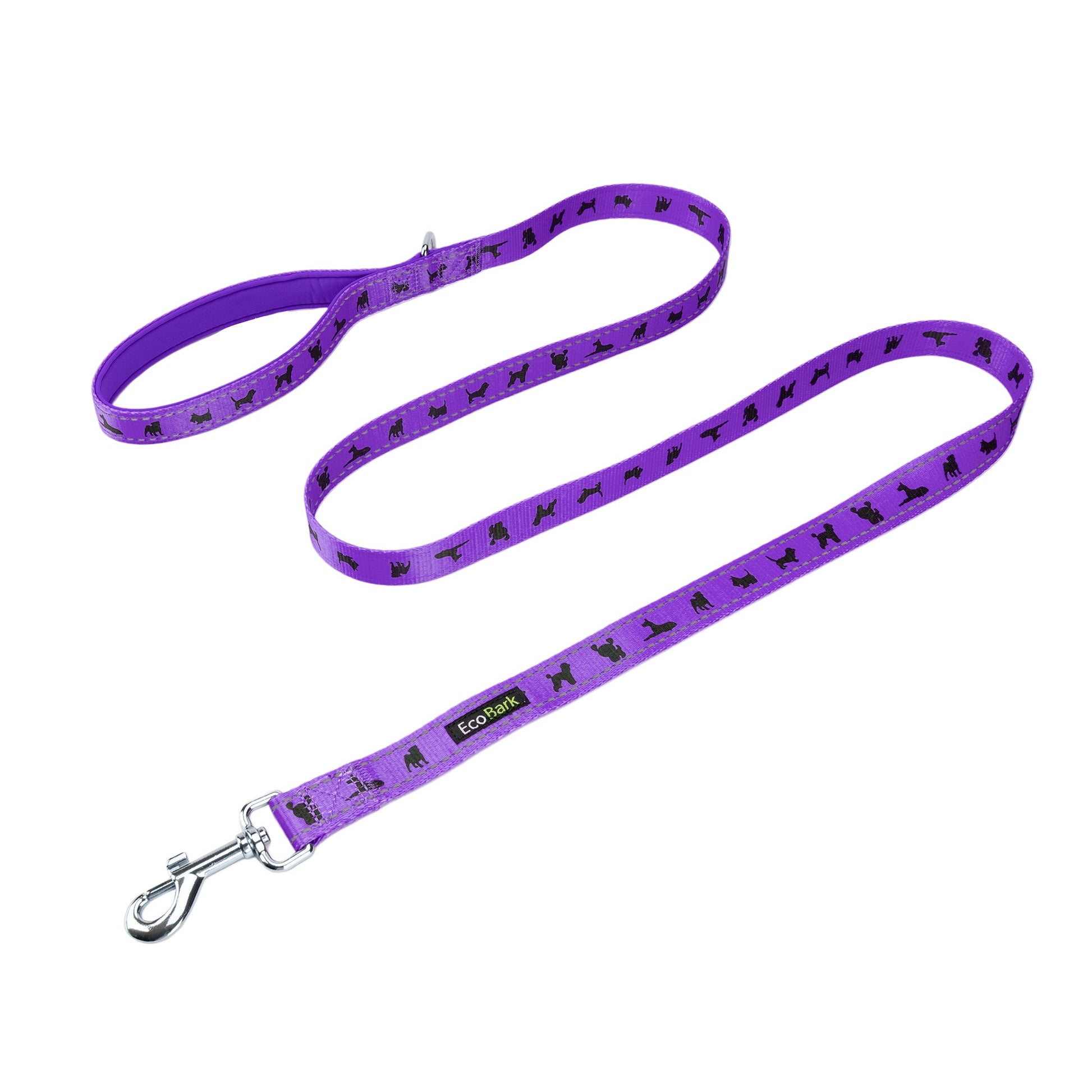 Dog Leash EcoBark Purple Leash- Padded Comfort Grip Leash - gallery product image for dog leash