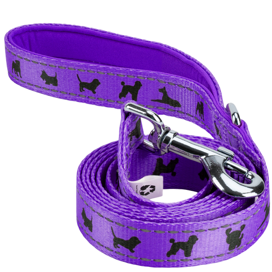 Dog Leash EcoBark Purple Leash- Padded Comfort Grip Leash - main product image for dog leash