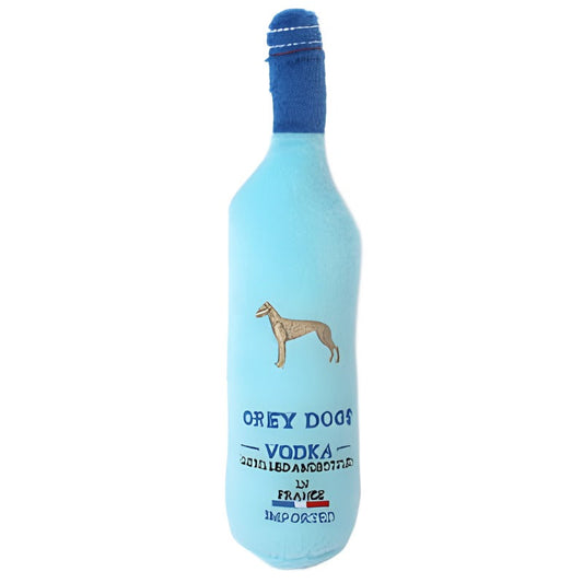 Grey Dogs Bottle Plush Squeak Dog Toy