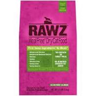 RAWZ Chicken and Turkey Meal Free Dry Cat Food in a pink bag, sold by Purrfect Pet Kingdom.