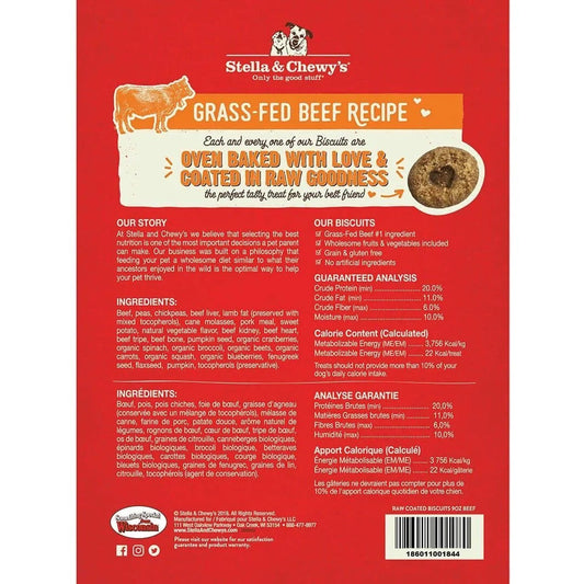 Stella & Chewy’s Raw Coated Biscuit Beef Dog Treats (9oz)