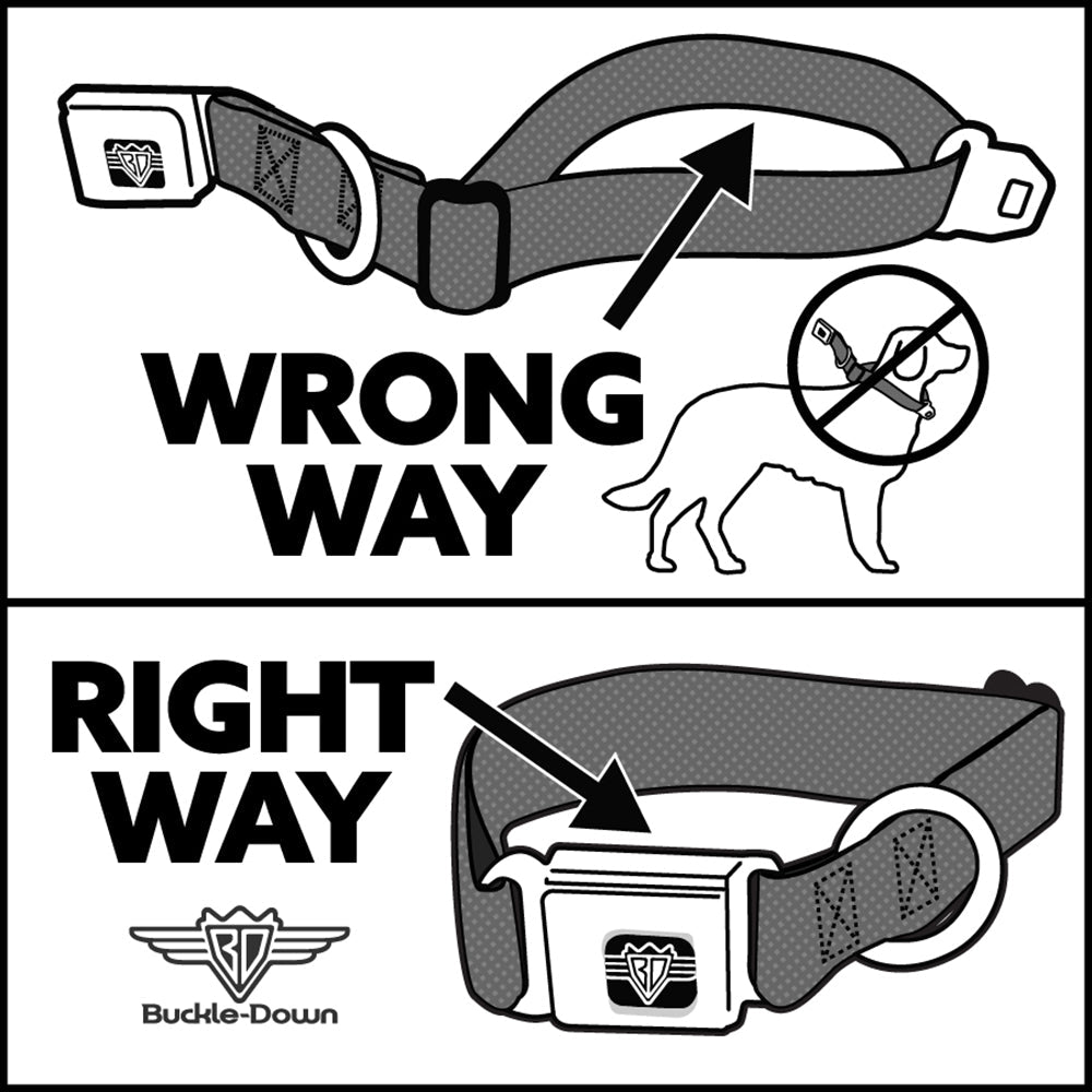 Dog Bone Seatbelt Buckle Collar - BUCKLE - DOWN Shapes Black/Camo White/Black - Premium Dog Collars - Buckle - Down