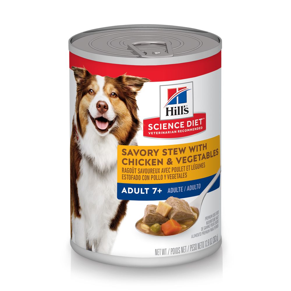 Science Diet Adult 7+ Savory Stew with Chicken & Vegetables (12.8oz) - Hill's Science Diet Dog Food - The Family Pet