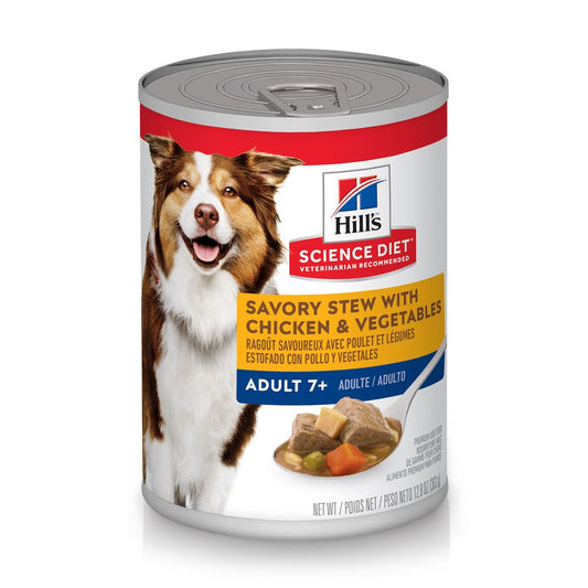 Science Diet Adult 7+ Savory Stew with Chicken & Vegetables (12.8oz) - Hill's Science Diet Dog Food - The Family Pet