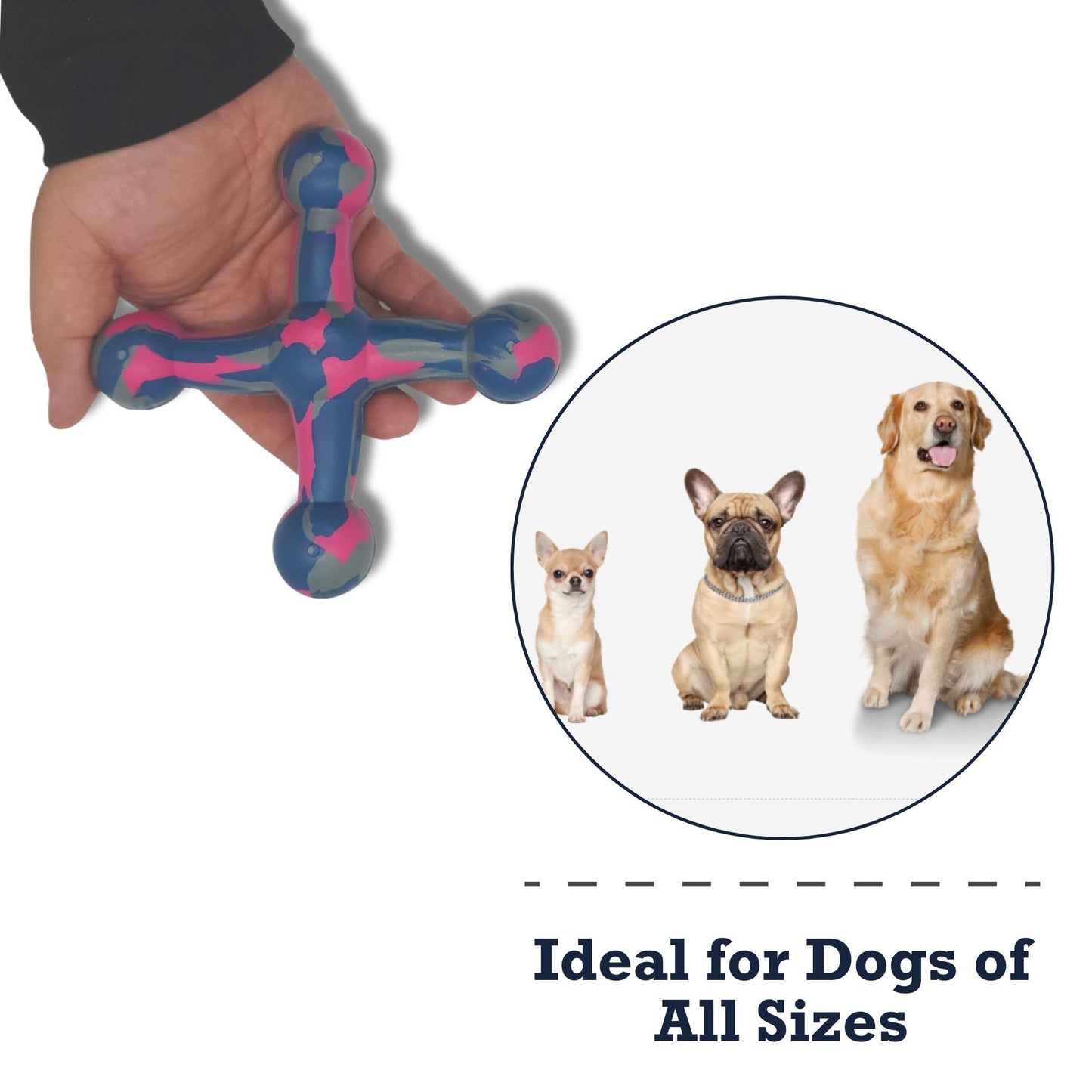 Natural Rubber Jack Dog Toy – Durable, Non-Toxic Chew Toy for