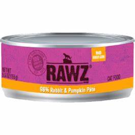 Rawz Rabbit and Pumpkin Pate Canned Cat Food 5.5 oz Can