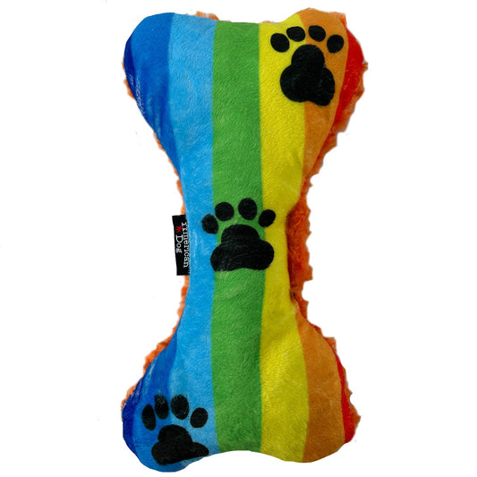 Rainbow Paw Bone (Fleece) - Dog Toys - American Dog - Small - sku - 46808299667715