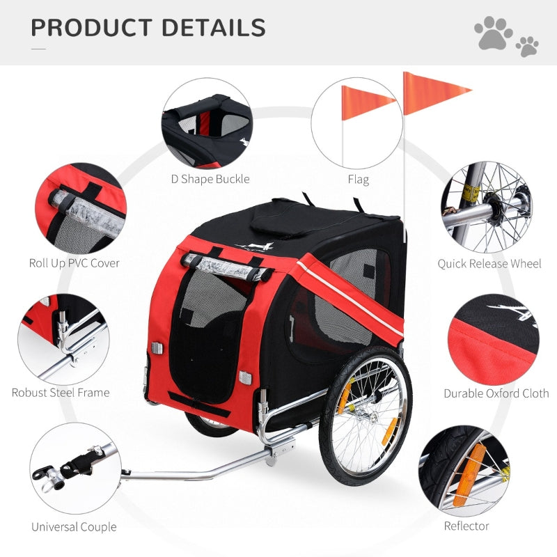 Bike Trailer Cargo Cart for Dogs and Pets - Purrfect Pet Kingdom