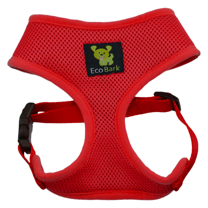 EcoBark Chery Red Dog Harness - Over-the-Head Soft Mesh Dog