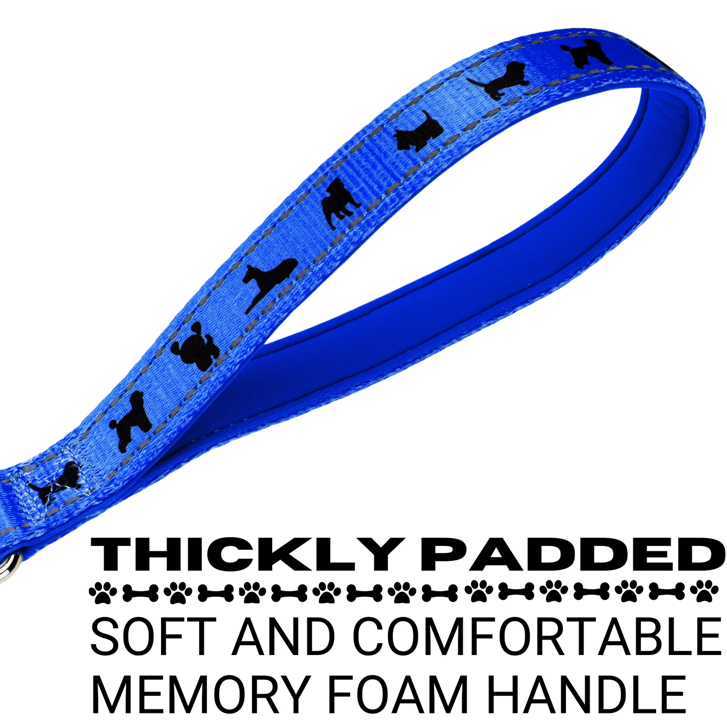 Dog Leash EcoBark Blue Leash- Padded Comfort Grip Leash 4ft - gallery product image for dog leash