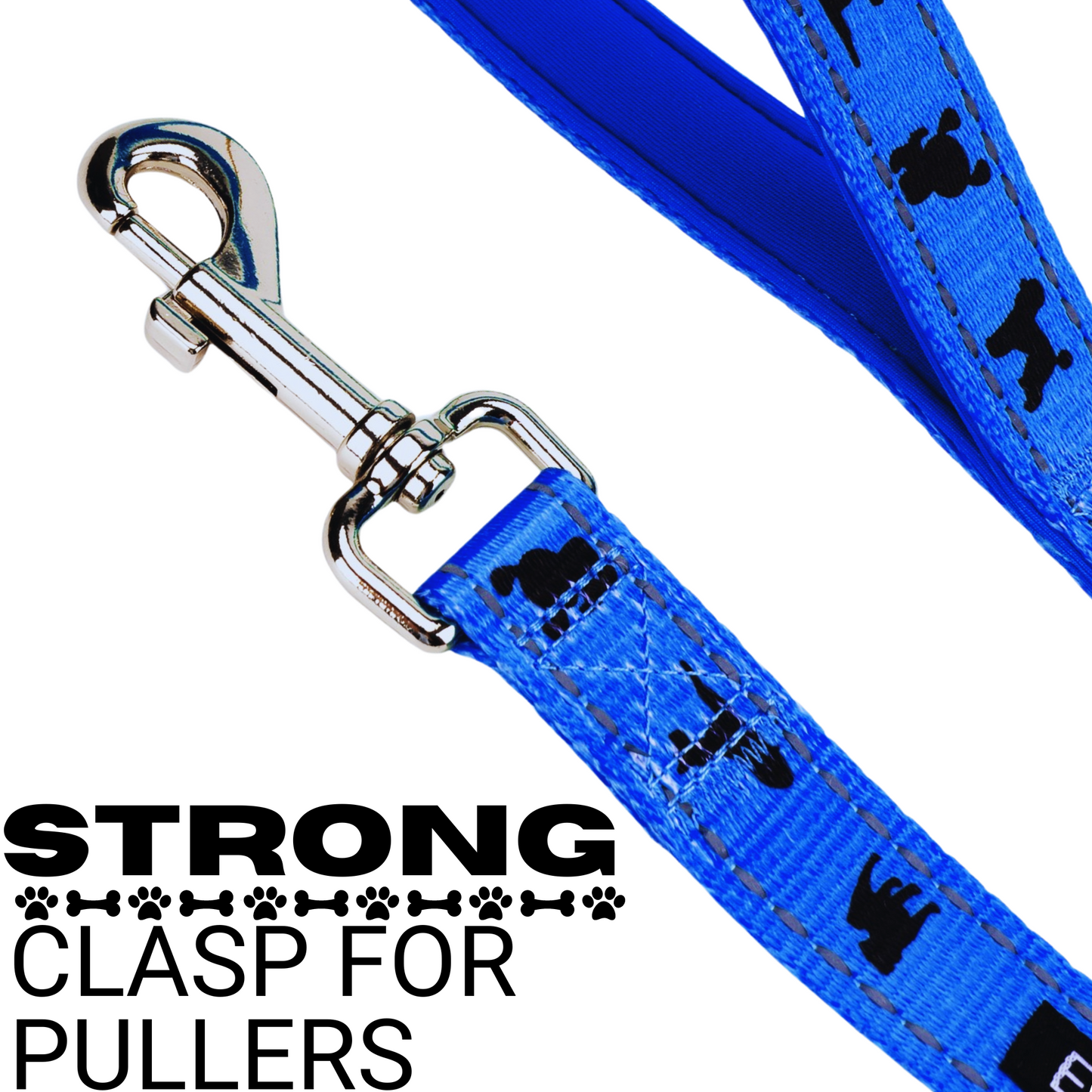 Dog Leash EcoBark Blue Leash- Padded Comfort Grip Leash 4ft - gallery product image for dog leash