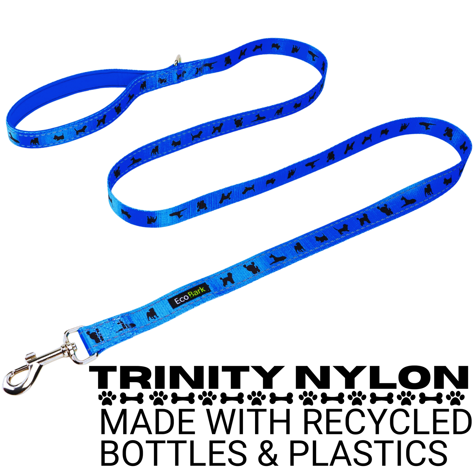Dog Leash EcoBark Blue Leash- Padded Comfort Grip Leash 4ft - gallery product image for dog leash