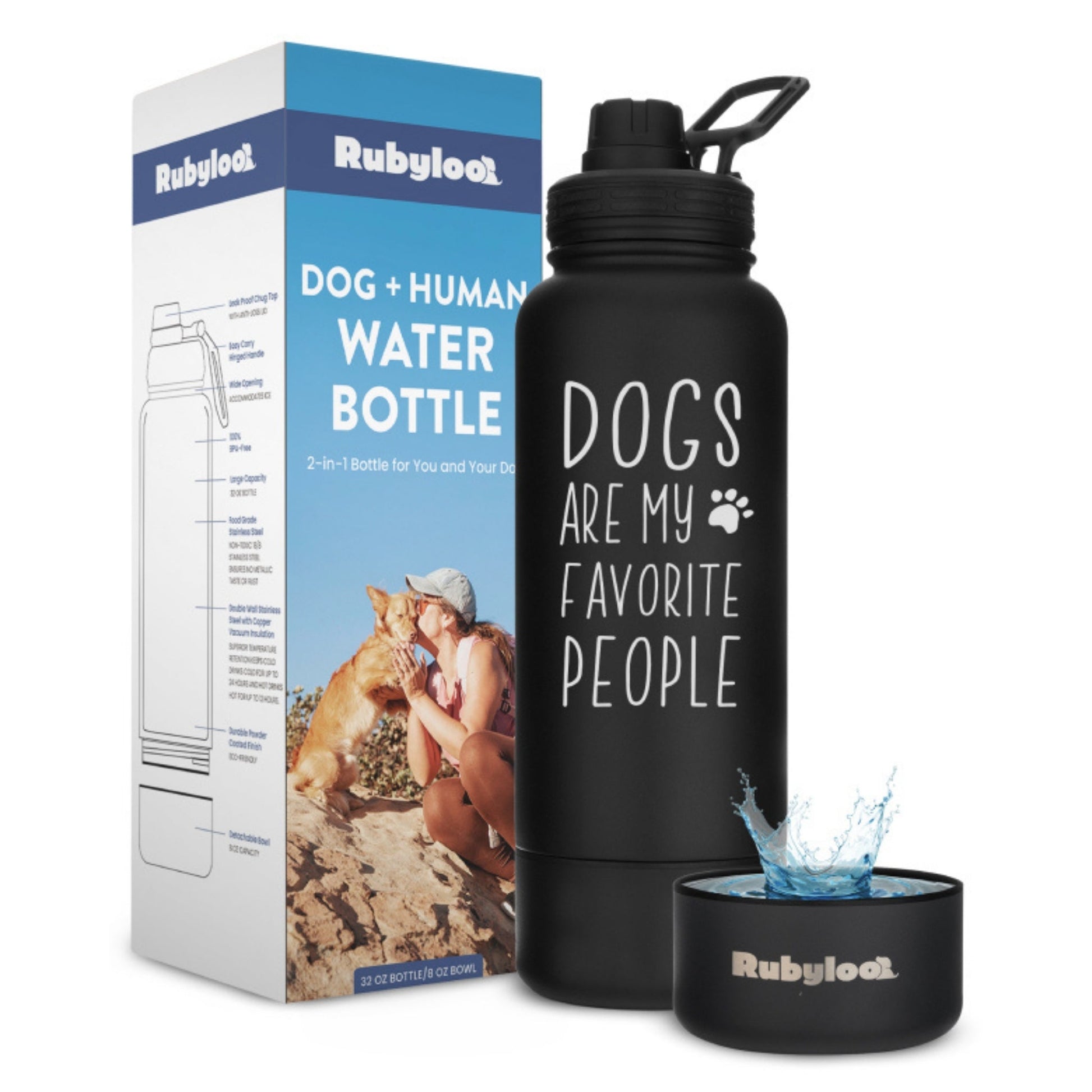 Dog Water Bottle With Detachable Bowl 🐾 - Purrfect Pet Kingdom