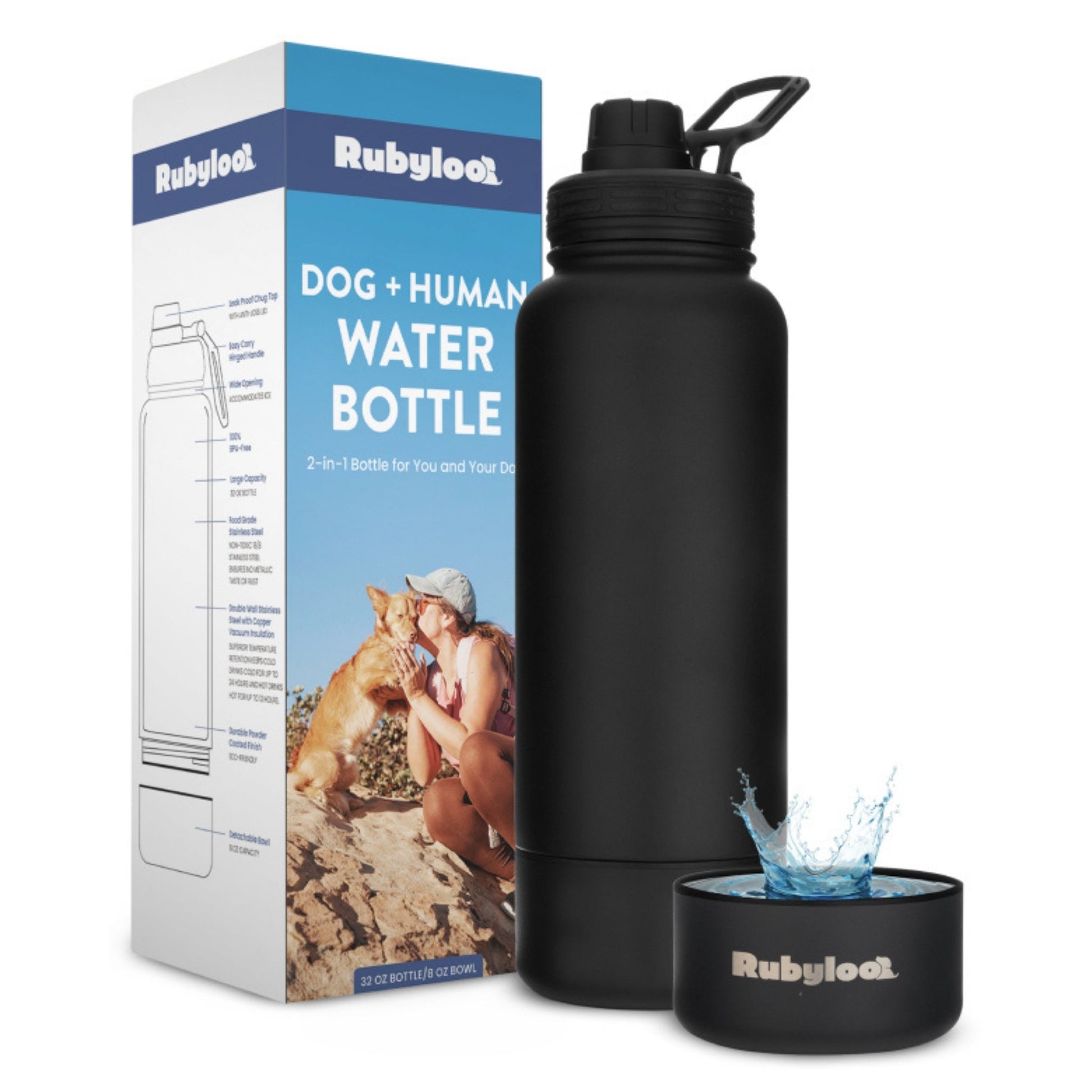 Dog Water Bottle With Detachable Bowl 🐾 - Purrfect Pet Kingdom