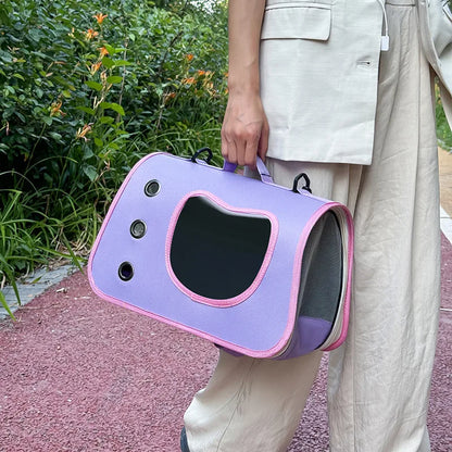 Portable Pet Carrier - Breathable Travel Comfort for Small Pets