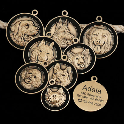 Personalized Dog ID Tag - Custom Engraved Nameplate for All Breeds
