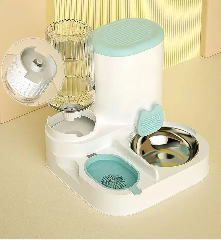 Cat Bowl Automatic Feeder - Water Dispensers Integrated Food Basin for Dogs