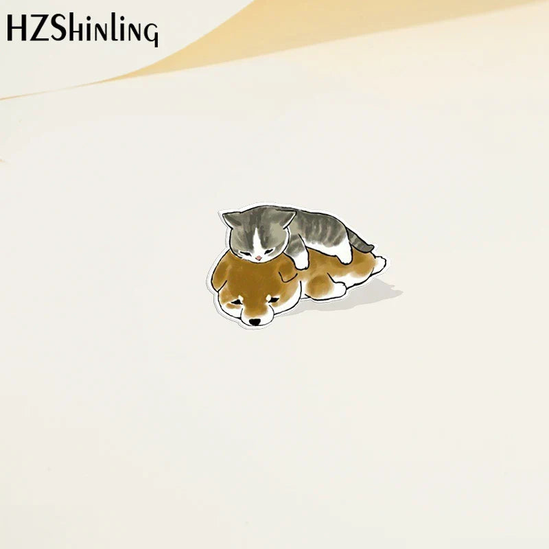 Cartoon Pet Acrylic Lapel Pin - Dogs & Cats - Purrfect Pet Kingdom