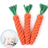 Carrot Rope Dog Chew Toy – Durable Cotton Molar Toy for