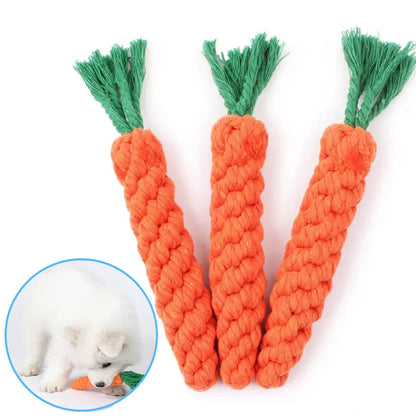 Carrot Rope Dog Chew Toy Durable Cotton Molar 🥕