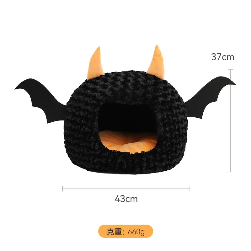 Halloween Bat Pet Cave Bed - Cozy Fall & Winter Warmth - Purrfect Pet Kingdom