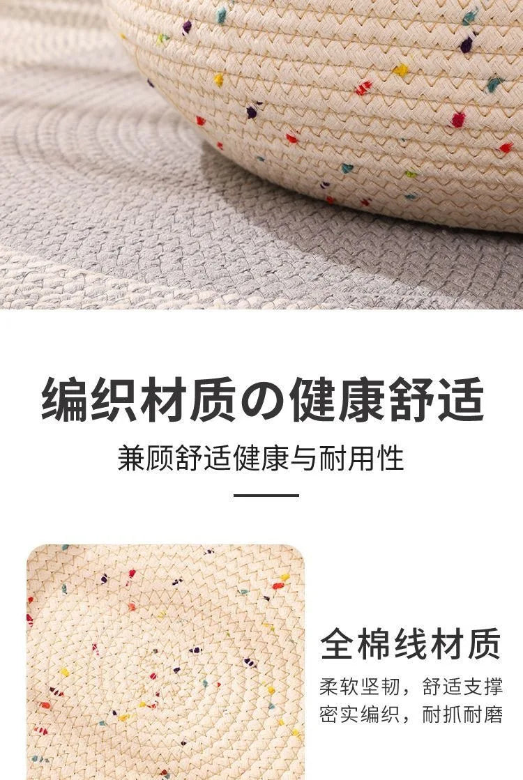 Summer Cat Bed Deep Sleep Comfort - Tent Cave Nest Indoor Mat Basket