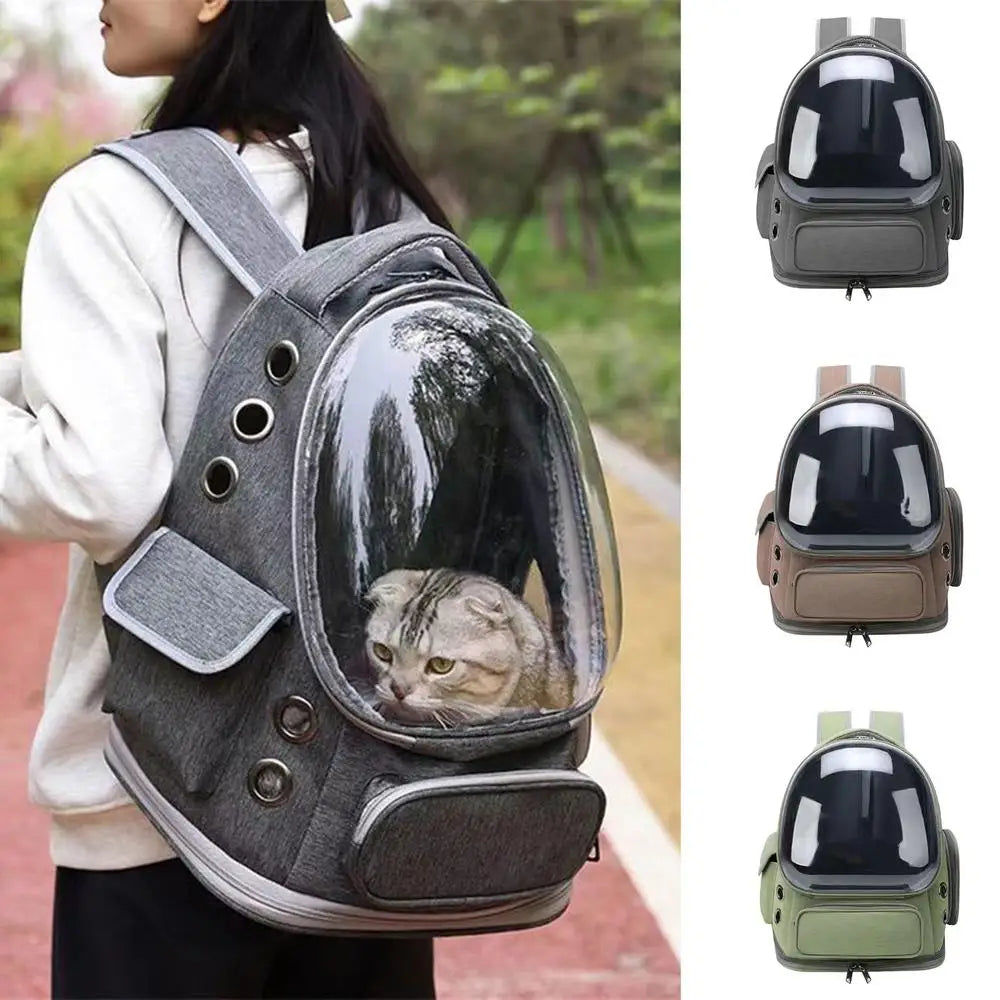 Cat Backpack Carrier Pet Bag Carrier Cat Travel Pouch Backpack Breathable Space Capsule Pet Carrier Cat Bag Pet Backpack For - Pet carrier - THRIXINE