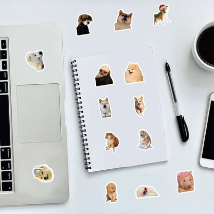 100 Pcs Funny Cartoon Dog Vinyl Stickers for Laptop Water Bottle