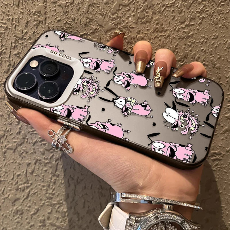 Courage Cowardly Dog Plating Case for Samsung Galaxy S24 S23