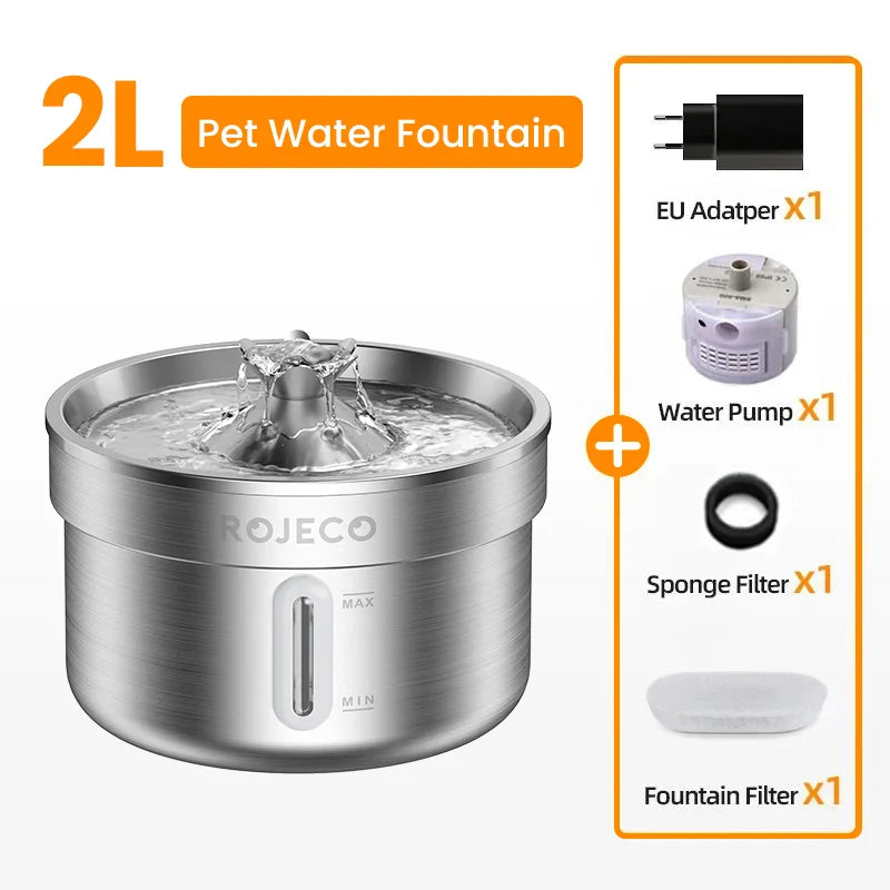 Cat Bed ROJECO Stainless Steel Drinking Fountain for Comfort - gallery product image for cat bed