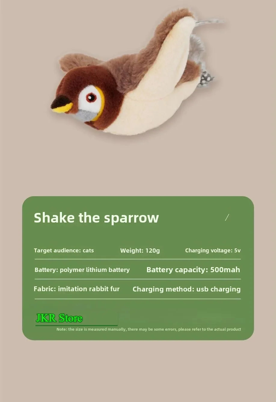 Cat Interactive Toys - Catnip Electric Bird Touch-Activated USB Rechargeable - Purrfect Pet Kingdom