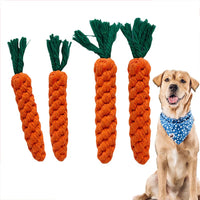 Carrot Rope Dog Chew Toy – Durable Cotton Molar Toy for