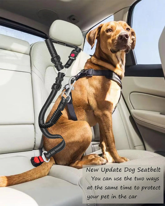 Heavy-Duty Adjustable Dog Car Seat Belt, Durable Pet Leash