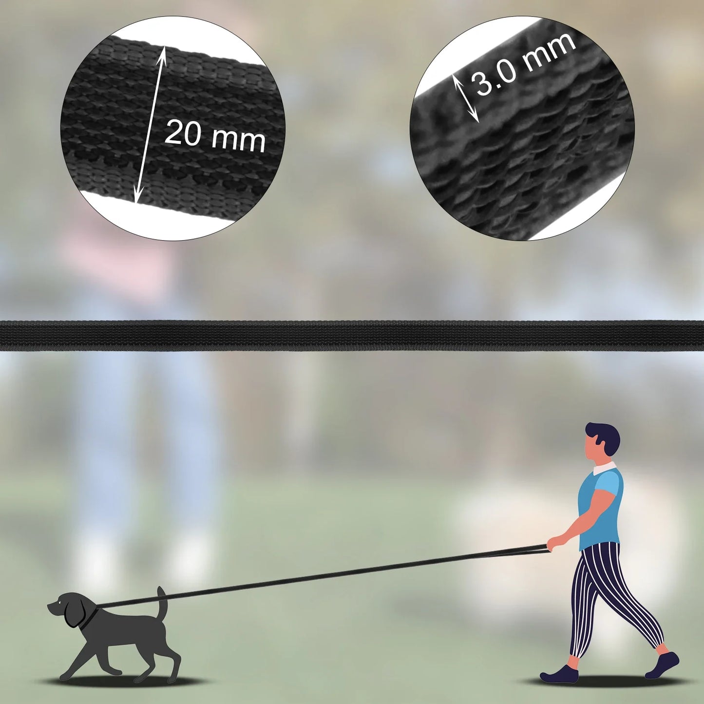 Long Dog Leash - Dual Color, Easy Training