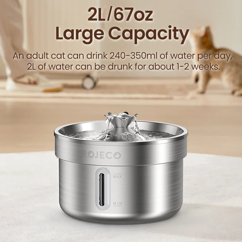 Cat Bed ROJECO Stainless Steel Drinking Fountain for Comfort - lifestyle product image for cat bed