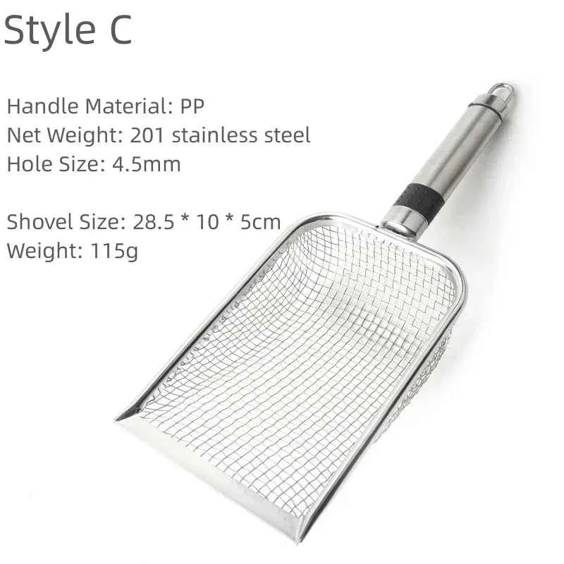 Long Handle Stainless Steel Cat Litter Scoop