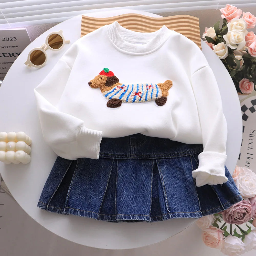 Family Funny Sweatshirt Cute Dog Print - Parent-Child Matching Clothes Father Mother Daughter Son - Purrfect Pet Kingdom