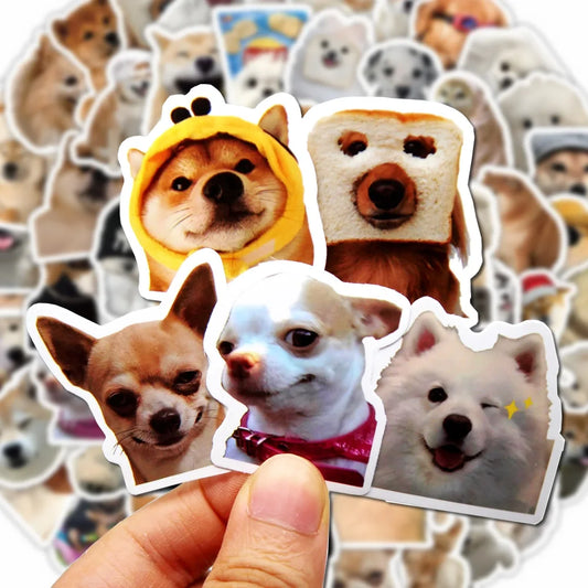100 Pcs Funny Cartoon Dog Vinyl Stickers for Laptop Water Bottle