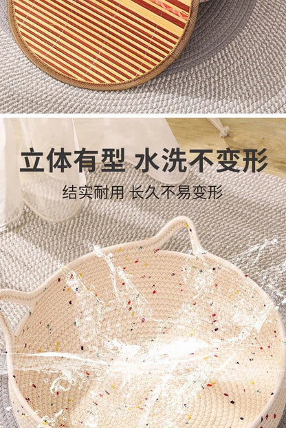 Summer Cat Bed Deep Sleep Comfort - Tent Cave Nest Indoor Mat Basket