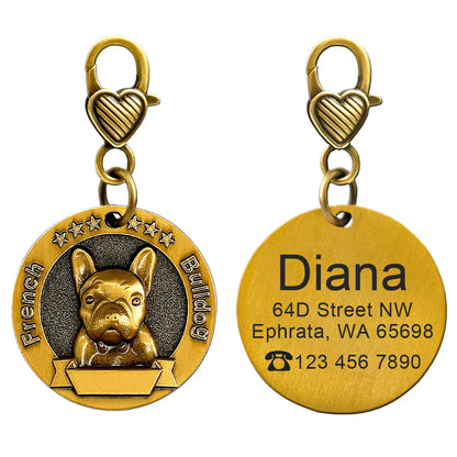 Personalized Dog ID Tag - Custom Engraved Nameplate for All Breeds