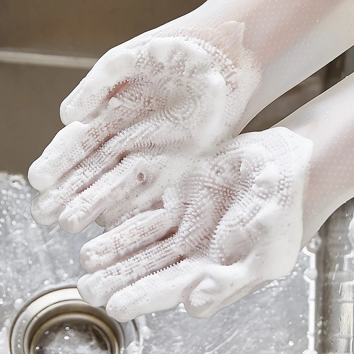 Pet Grooming Bath Gloves – Silicone Hair Remover & Scrubber