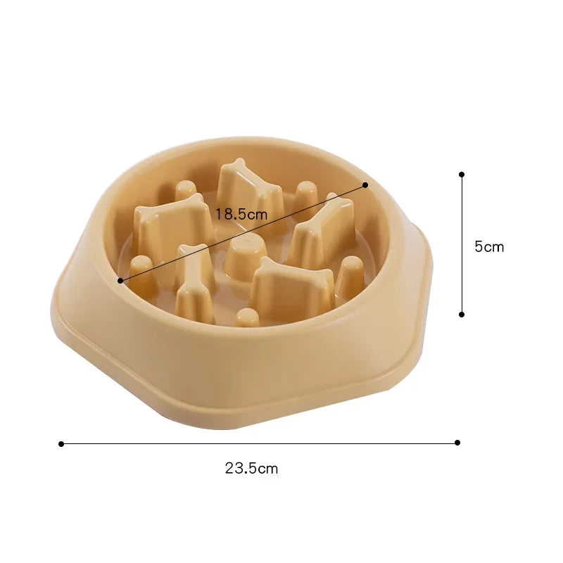 Bone-Shaped Slow Feeder Dog Bowl Plastic 🦴